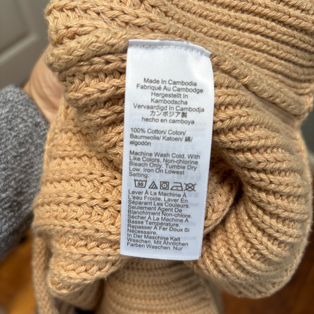 J. Crew Cotton Ribbed Rollneck Pullover Sweater In Sandy Beach XS - Picture 9 of 10